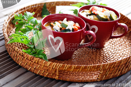 Image of tomato and zucchini soup