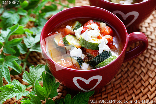 Image of tomato and zucchini soup