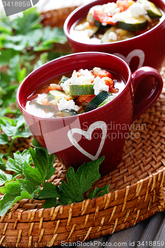 Image of tomato and zucchini soup