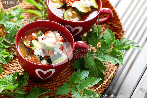 Image of tomato and zucchini soup