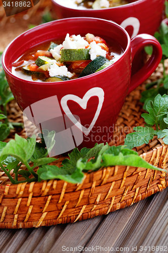 Image of tomato and zucchini soup