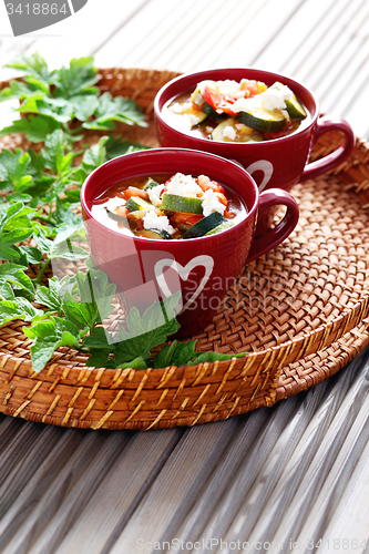 Image of tomato and zucchini soup