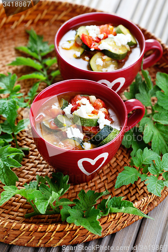 Image of tomato and zucchini soup