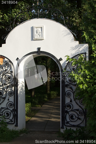Image of the gates to the Church