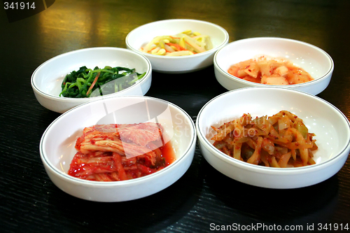 Image of Bowls of kimchi