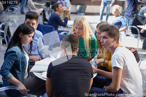 Image of students group  study