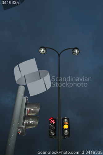 Image of Traffic lights in the night