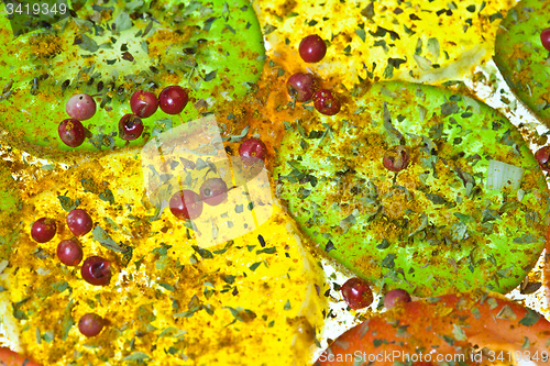 Image of Vegetable composition slices with tomatoes and kiwi