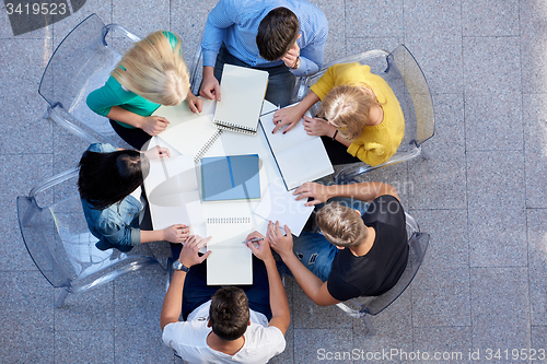 Image of group of students  top view