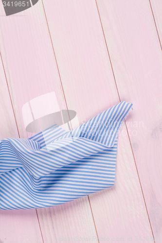 Image of Blue towel over table