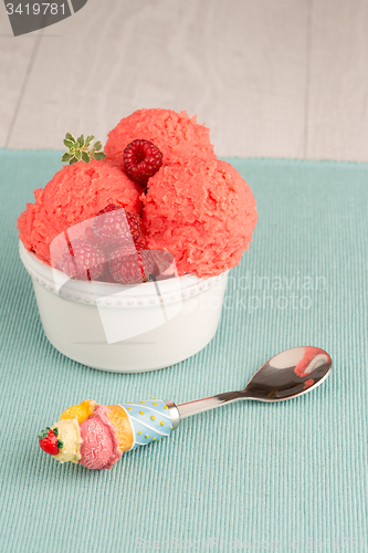 Image of Red fruits ice cream