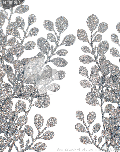 Image of Christmas decorative silver leaves