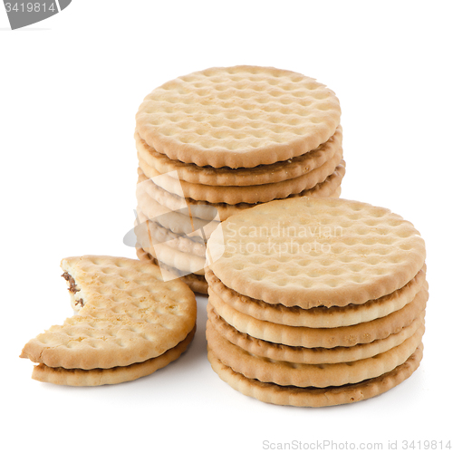 Image of Sandwich biscuits with chocolate filling