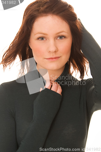Image of Portrait of young beautiful woman