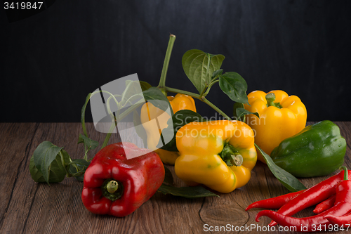 Image of Vegetables on wooden box