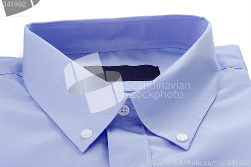 Image of Detail of blue shirt