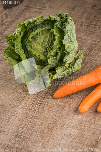 Image of Savoy cabbage and carrots