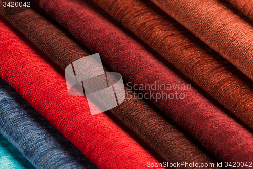 Image of Multi color fabric texture samples