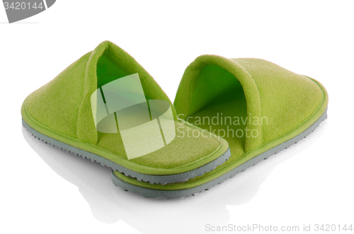 Image of A pair of green slippers