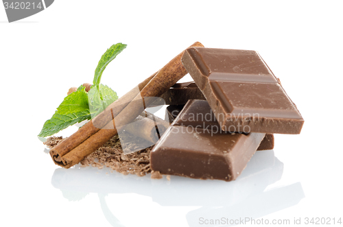 Image of Closeup detail of chocolate parts