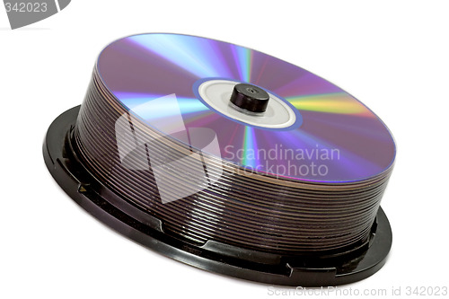 Image of Shiny DVDs on a spindle