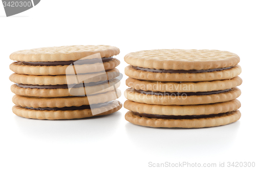 Image of Sandwich biscuits with chocolate filling