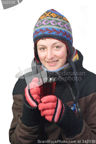 Image of Young woman drinking Tea