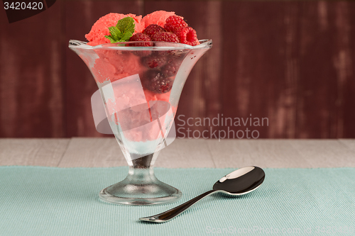 Image of Red fruits ice cream