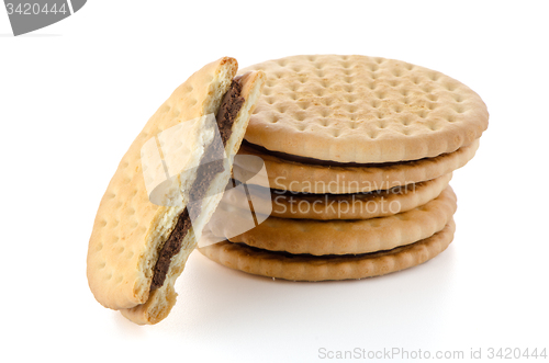 Image of Sandwich biscuits with chocolate filling