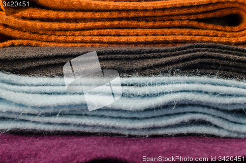 Image of Pile of colorful scarves