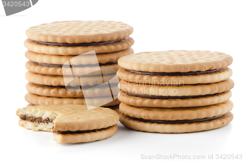 Image of Sandwich biscuits with chocolate filling