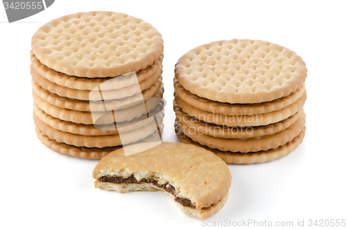 Image of Sandwich biscuits with chocolate filling