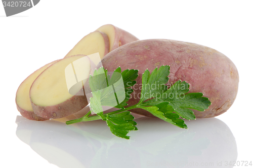 Image of Red sliced potatoes