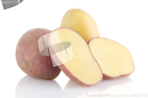 Image of Red sliced potatoes