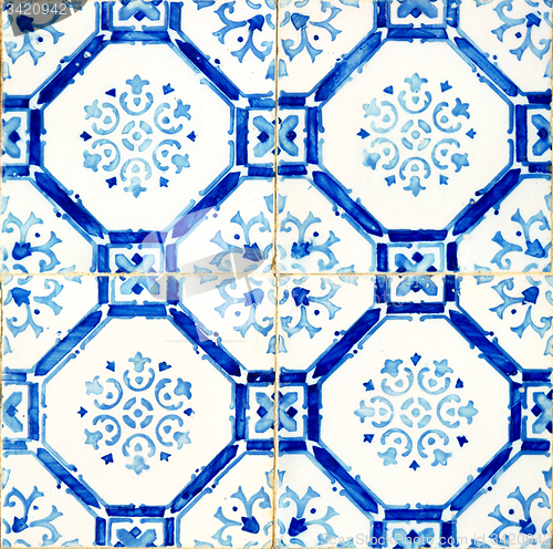 Image of Traditional Portuguese glazed tiles