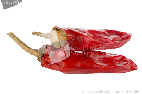 Image of Two red hot chili pepper