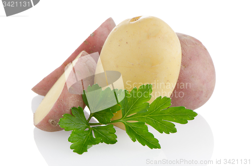 Image of Red sliced potatoes