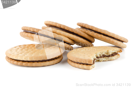 Image of Sandwich biscuits with chocolate filling
