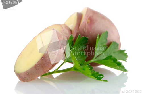 Image of Red sliced potatoes