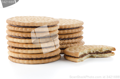 Image of Sandwich biscuits with chocolate filling