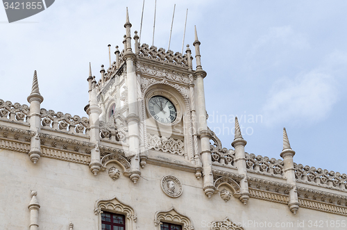 Image of Clock on the facade of Rossio railway station