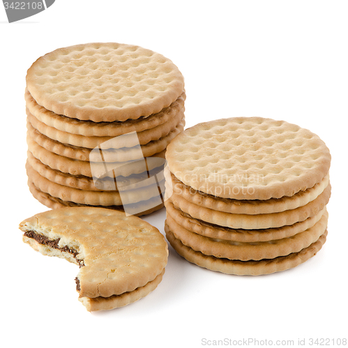 Image of Sandwich biscuits with chocolate filling