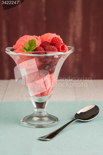 Image of Red fruits ice cream