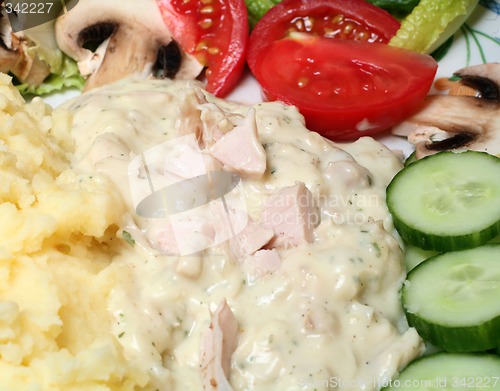 Image of Chicken sauce and salad