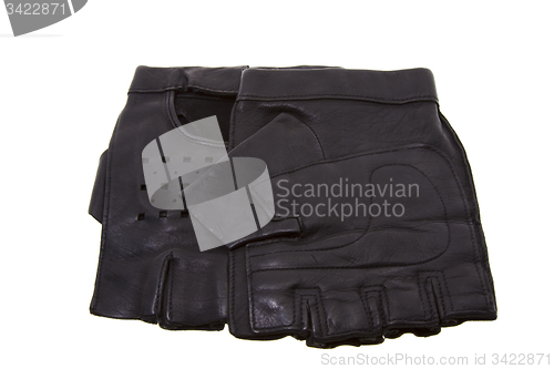 Image of black leather gloves 