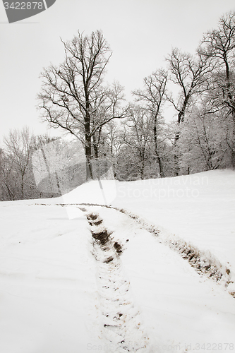 Image of the road in winter