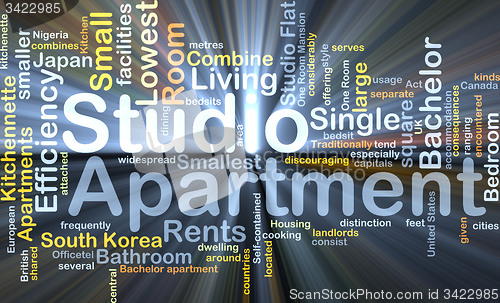 Image of Studio apartment background concept glowing