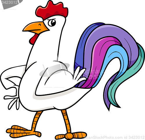 Image of rooster bird farm animal cartoon