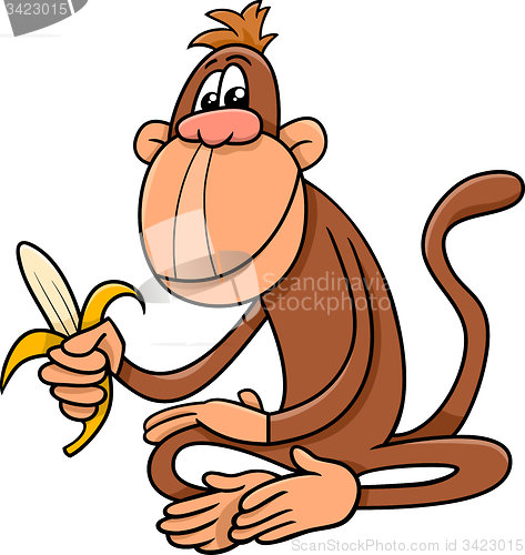 Image of monkey with banana cartoon