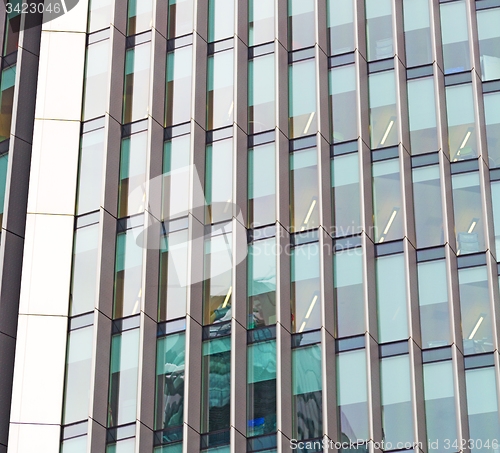 Image of new building in london skyscraper      financial district and wi